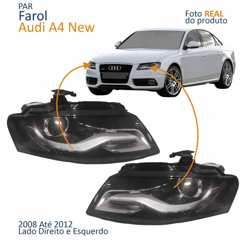 Par Farol Principal Audi A4 New 2008 2009 2010 2011 2012 Led Bi-Xenon