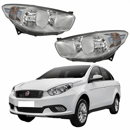 Par Farol Principal Fiat Grand Siena 2012 Até 2019 Cromomix