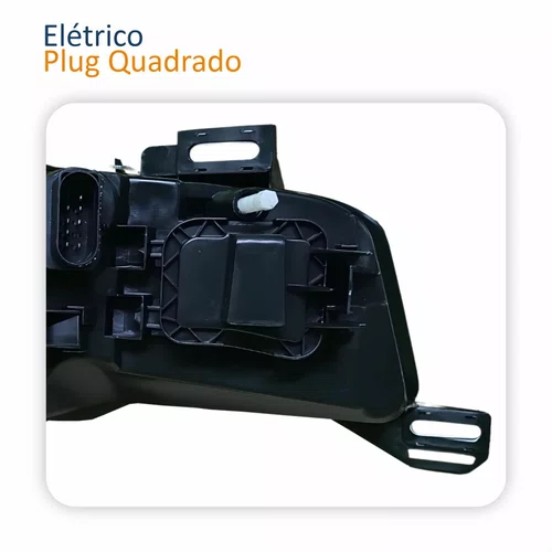 Par Farol Principal Fiat Stilo 2003 Até 2011 Elétrico Cromado Com Auxiliar Plug Quadrado