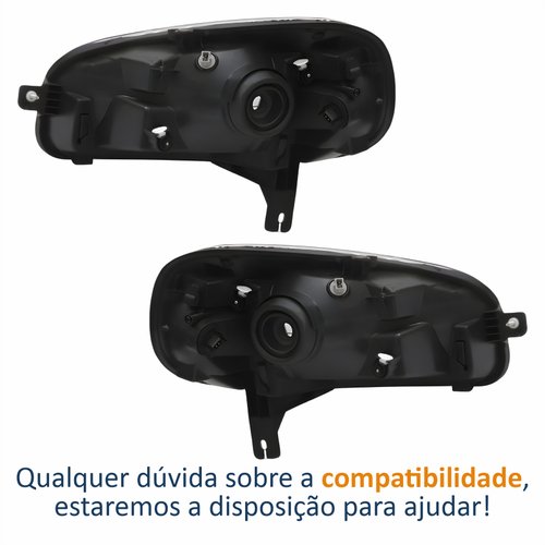 Par Farol Principal Fiat Uno Vivace 2015 Até 2021 Máscara Cromada