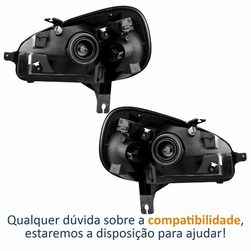Par Farol Principal Fiat Uno Vivace 2015 Até 2021 Máscara Negra