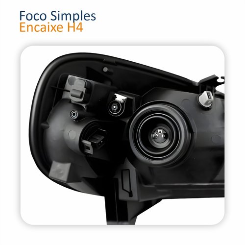 Par Farol Principal Fiat Uno Vivace 2015 Até 2021 Máscara Negra
