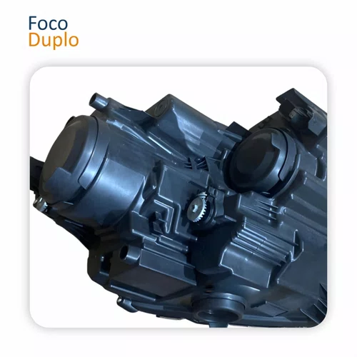 Par Farol Principal Ford Ecosport 2018 2019 2020 2021 Máscara Cromada Com Led