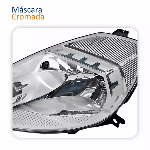 Par Farol Principal Ford Ka 2008 Até 2014 Máscara Cromada