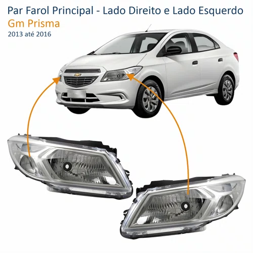 Par Farol Principal Gm Prisma 2013 até 2016