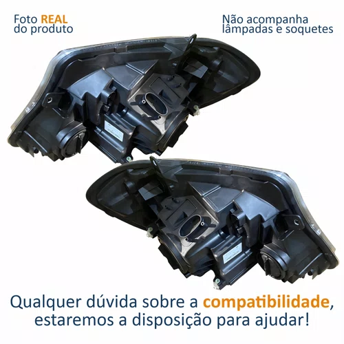 Par Farol Principal MB Sprinter 2013 Até 2021 Máscara Negra