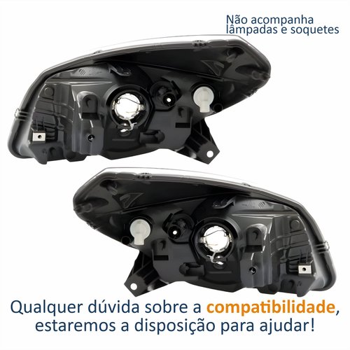 Par Farol Principal Renault Sandero 2008 2009 2010 2011 Máscara Negra