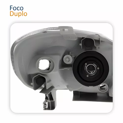 Par Farol Principal Toyota Corolla Fielder 2003 Até 2008 Máscara Cromada Com Lente Frisada