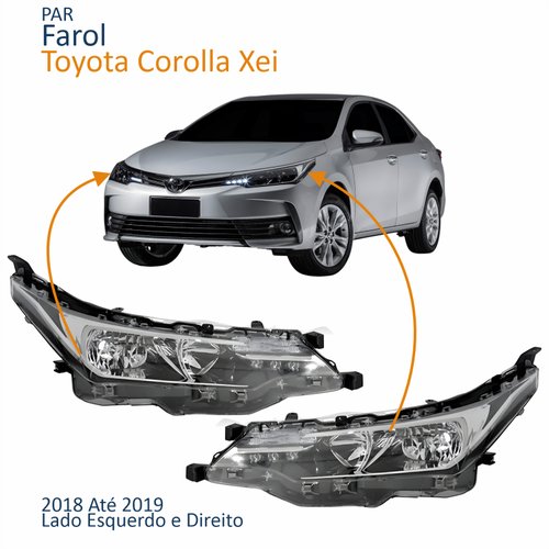Par Farol Principal Toyota Corolla Xei 2018 2019 Com Led