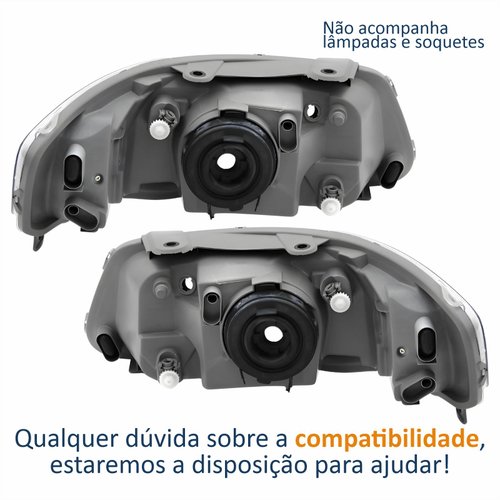 Par de Farol Principal Vw Gol G4 2005 Até 2008 Original Arteb Máscara Cinza
