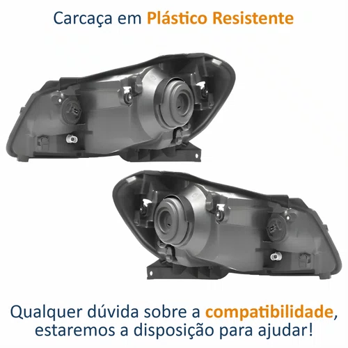 Par Farol Principal Vw Gol G6 2012 Até 2016 Foco Simples