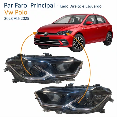 Par Farol Principal Vw Polo 2023 2024 2025 Full Led