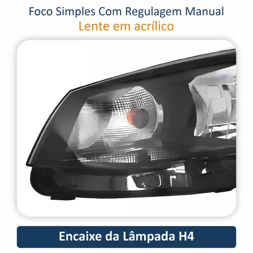 Par Farol Principal Vw Saveiro G6 2013 Até 2016 Foco Simples