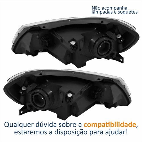Par Farol Principal Vw Voyage G7 2017 2018 Foco Simples Friso Cromado