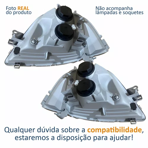 Par Farol Principal Renaut Master 2008 2009 2010 2011 2012 Máscara Cromada