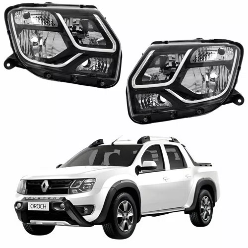 Par Farol Renault Oroch 2015 Até 2020 Máscara Negra