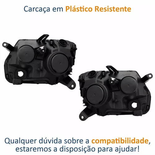 Par Farol Renault Oroch 2015 Até 2020 Máscara Negra