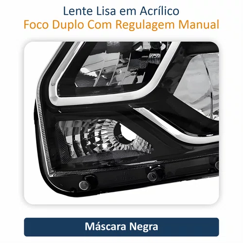 Par Farol Renault Oroch 2015 Até 2020 Máscara Negra