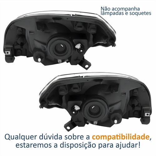 Par Farol Principal Renault Sandero 2012 2013 2014 Máscara Cromada