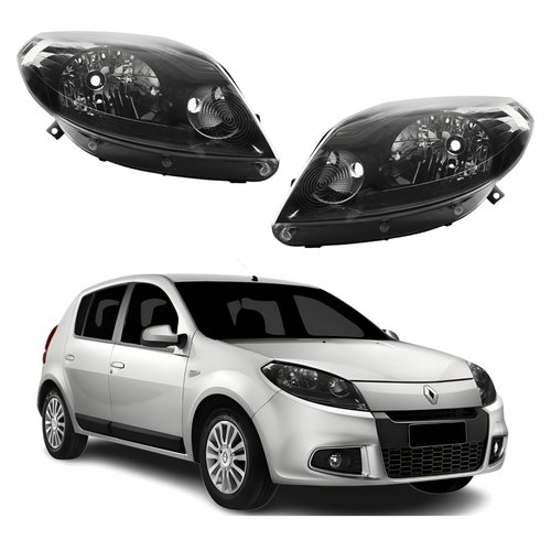 Par Farol Renault Sandero 2012 2013 2014 Mascara Negra