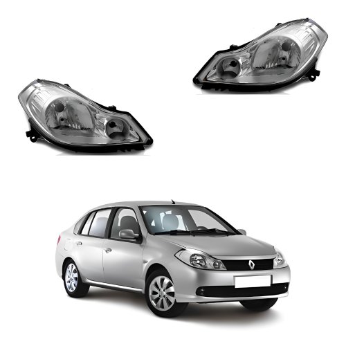 Par Farol Renault Symbol 2009 2010 2011 2012 2013 Mascara Cromada