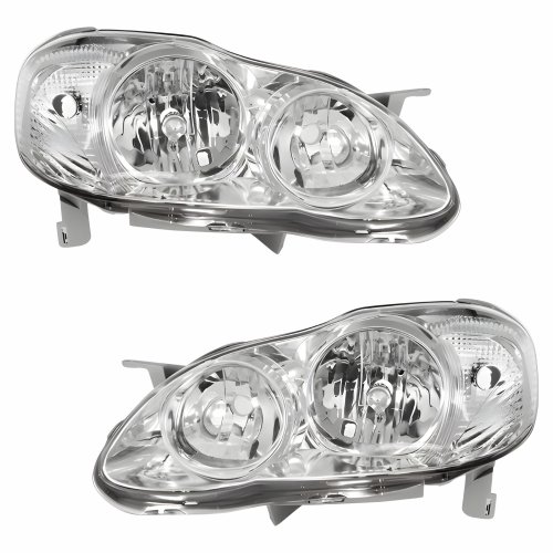 Par Farol Toyota Corolla Fielder 2003 Até 2008 Mascara Cromada