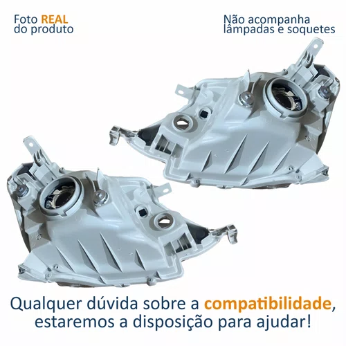 Par Farol Principal Toyota Etios 2012 Até 2019 Máscara Cromada
