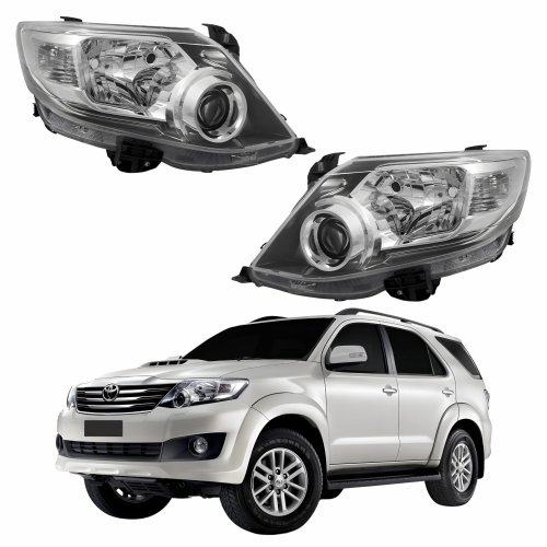 Par Farol Toyota Hilux Sw4 2012 2013 2014 2015 Mascara Negra