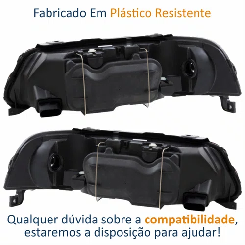 Par Farol VW Gol G3 1999 Até 2005 Foco Duplo Máscara Negra