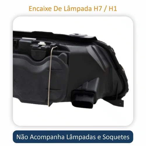 Par Farol VW Gol G3 1999 Até 2005 Foco Duplo Máscara Negra