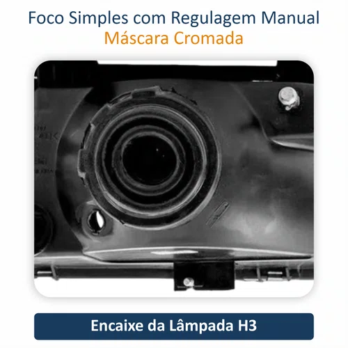 Par Farol Vw Gol Parati Saveiro G2 1995 Até 1999 Foco Simples Máscara Cromada