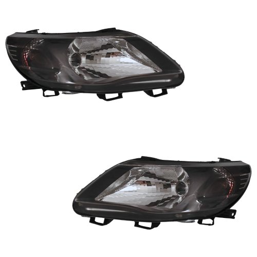 Par Farol Vw Gol Voyage Saveiro G5 2008 Até 2013 Mascara Negra