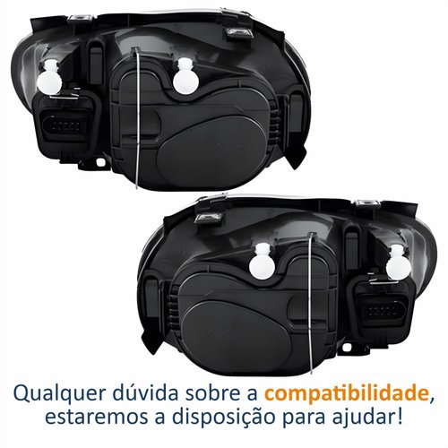 Par Farol Vw Golf 1999 Até 2007 Sem Auxiliar Cromado Manual Elétrico