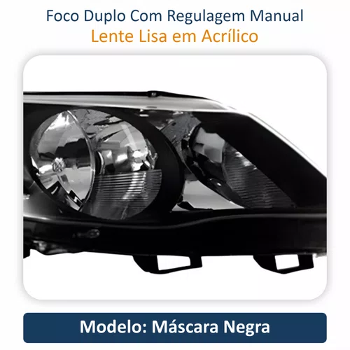 Farol Vw Saveiro G5 2010 Até 2013 Máscara Negra Lado Direito Passageiro