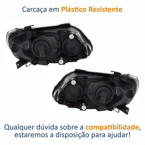 Par Farol Vw Voyage G5 2009 Até 2013 Máscara Negra