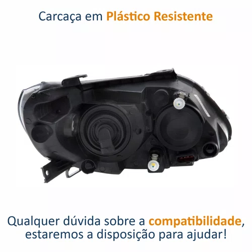 Farol Vw Voyage G5 2009 Até 2013 Máscara Negra Lado Esquerdo Motorista