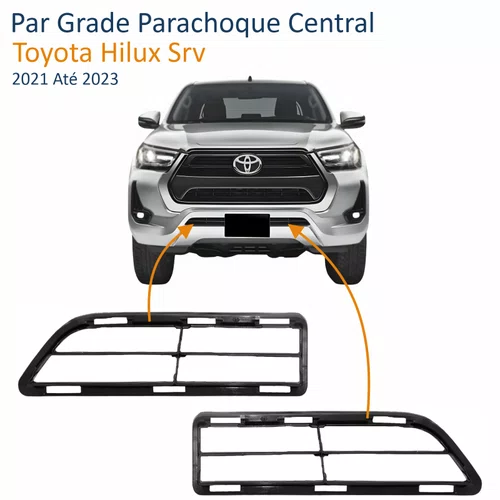 Par Grade Parachoque Central Toyota Hilux Srv 2021 Até 2023