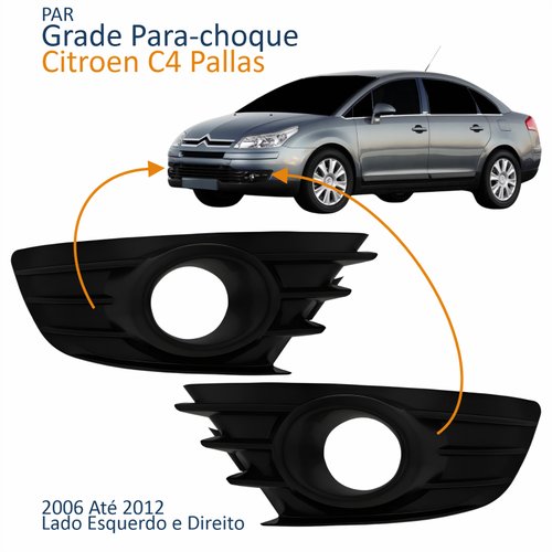 Par Grade Para-choque Citroen C4 Pallas 2006 Até 2012 Com Furo