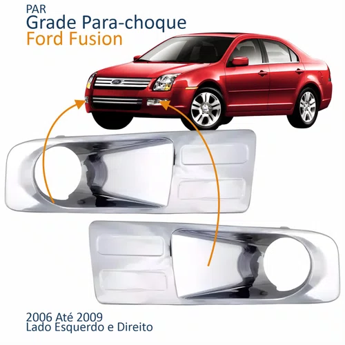 Par Grade Parachoque Dianteiro Ford Fusion 2006 2007 2008 2009 Cromado