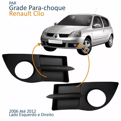 Par Grade Parachoque Renault Clio 2006 Até 2012 Com Furo