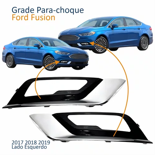 Par Grade Parachoque Ford Fusion 2017 2018 2019 Com Friso Cromado