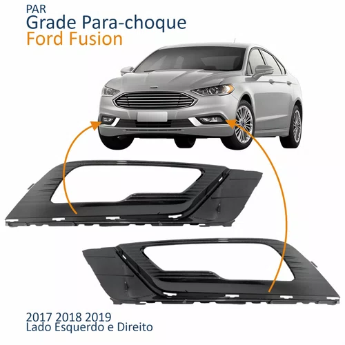 Par Grade Parachoque Ford Fusion 2017 2018 2019 Com Furo Black Piano