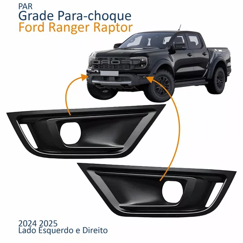 Par Grade Parachoque Ford Ranger Raptor 2024 2025 Com Furo
