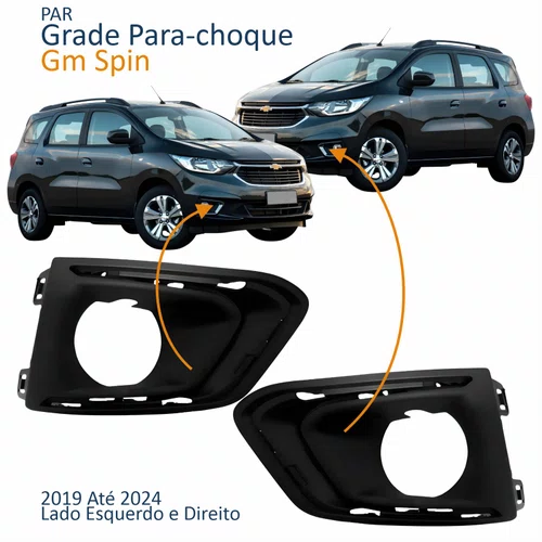 Par Grade Parachoque Gm Spin 2019 Até 2024 Com Furo