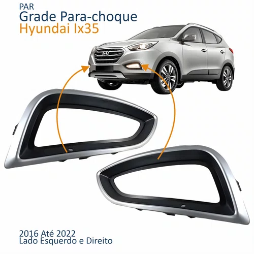 Par Grade Parachoque Hyundai Ix35 2016 Até 2022 Com Furo