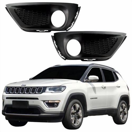Par Grade Parachoque Jeep Compass 2017 2018 2019 2020 2021 Com Furo Sem Friso