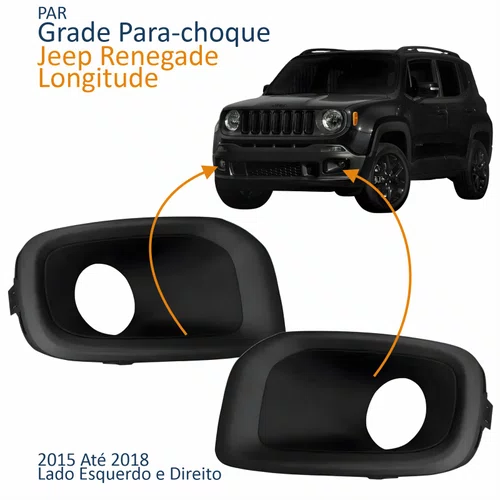 Par Grade Parachoque Jeep Renegade Longitude 2015 2016 2017 2018 Com Furo