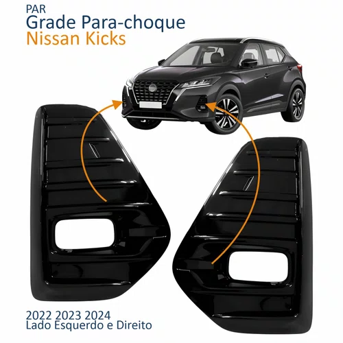 Par Grade Parachoque Nissan Kicks 2022 2023 2024 Com Furo