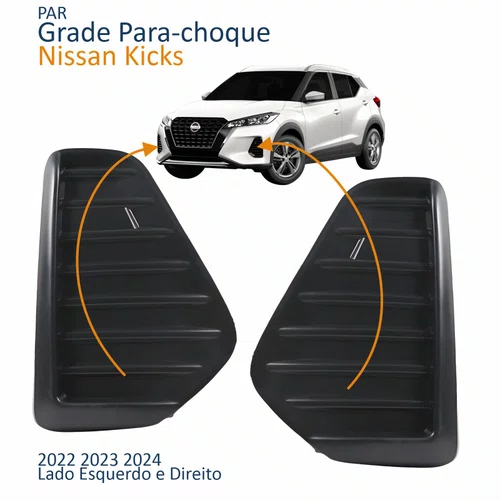 Par Grade Parachoque Nissan Kicks 2022 2023 2024 Sem Furo