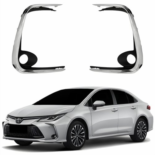 Par Grade Parachoque Toyota Corolla 2020 2021 2022 Com Furo Com Friso Cromado